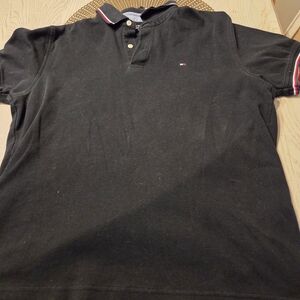 Tommy Hilfiger Classic Black Polo Shirt Large Good